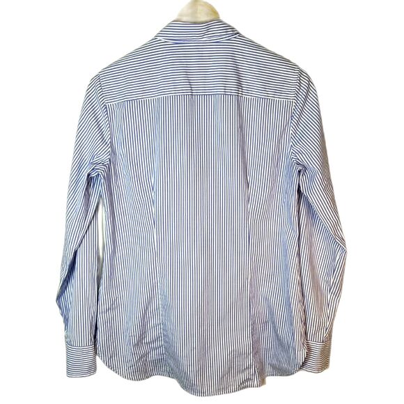 J. Crew Blue White Striped Cotton Poplin Hidden Button Signature Fit Shirt Sz 8 - Picture 9 of 15